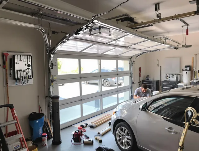 Garage door noise reduction service by Monroe Garage Door Repair in Monroe